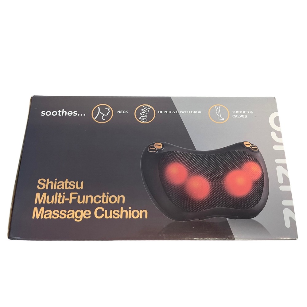 Uzuro Shiatsu Multi-Function Massage Cushion with Heat Black Portable Massager